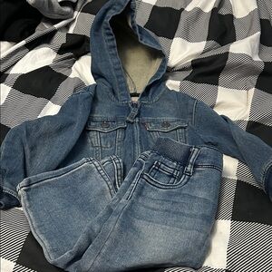 Levi's Blue Denim Hooded Jacket & Jeans for Kids